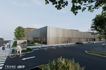 Maquette de l'extérieur du nouveau centre aquatique de Rouyn-Noranda Maquette de l'extérieur du nouveau centre aquatique de Rouyn-Noranda